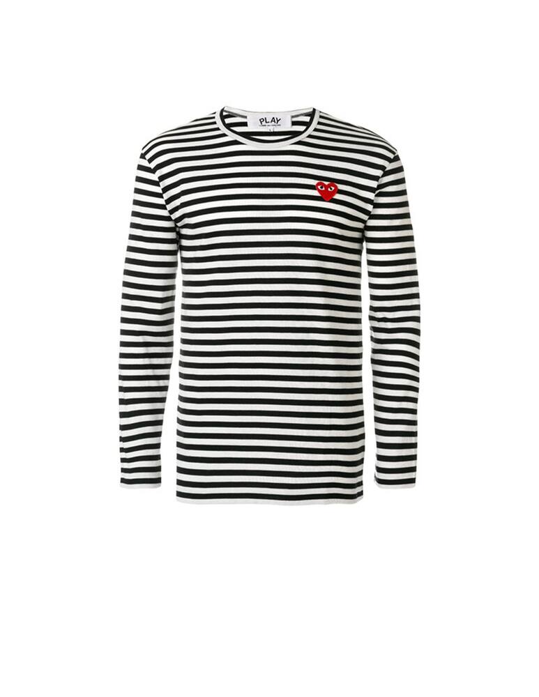 rinascente Comme des Garçons Play Play long sleeve heart logo stripe t-shirt