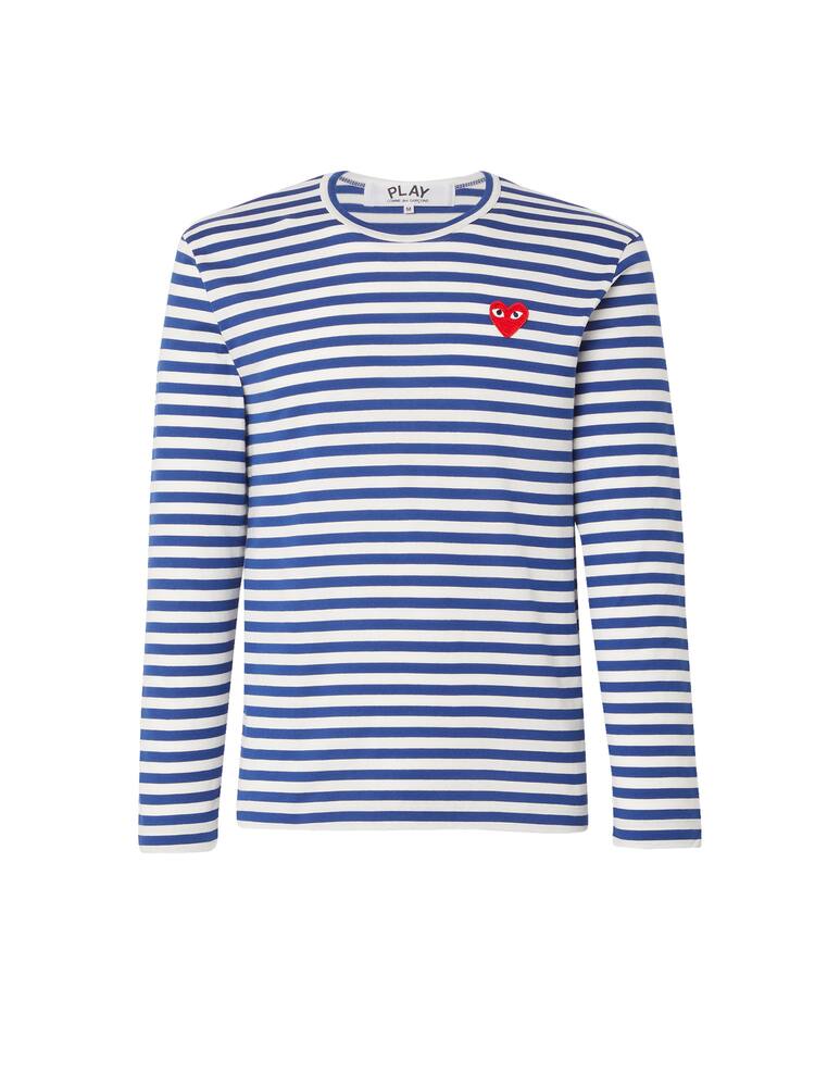 rinascente Comme des Garçons Play T-shirt play maniche lunghe a righe con logo a cuore