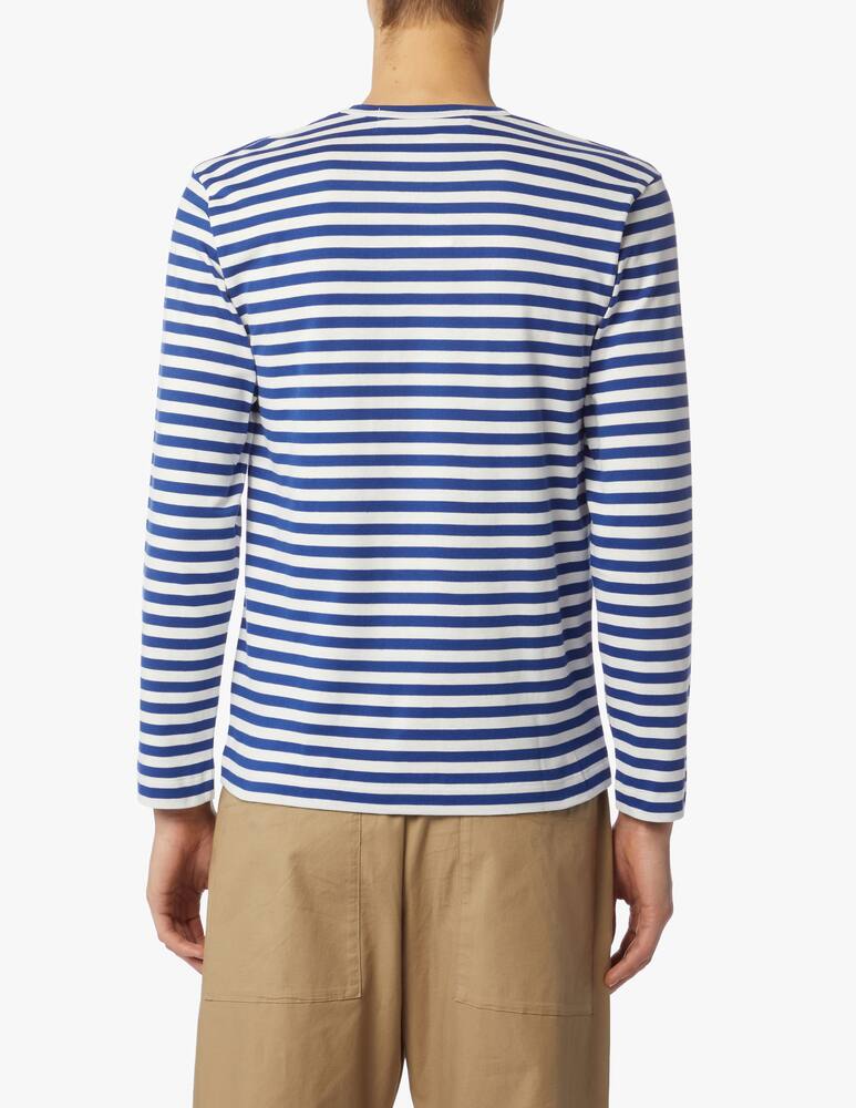 rinascente Comme des Garçons Play T-shirt play maniche lunghe a righe con logo a cuore