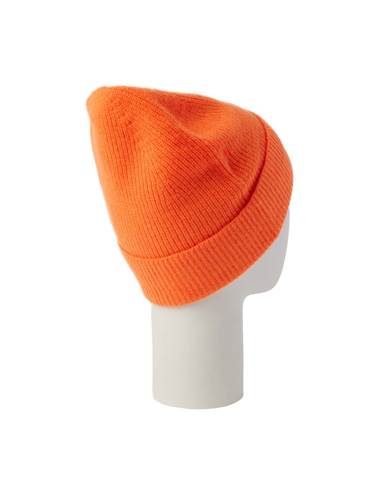Shop Brodie Cashmere Ribbed beanie Orange on Rinascente