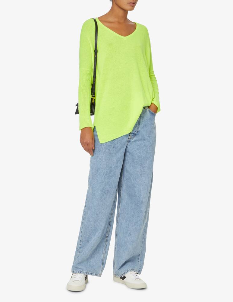 rinascente Brodie Cashmere V-neck sweater with ribbed sleeves - Yellow