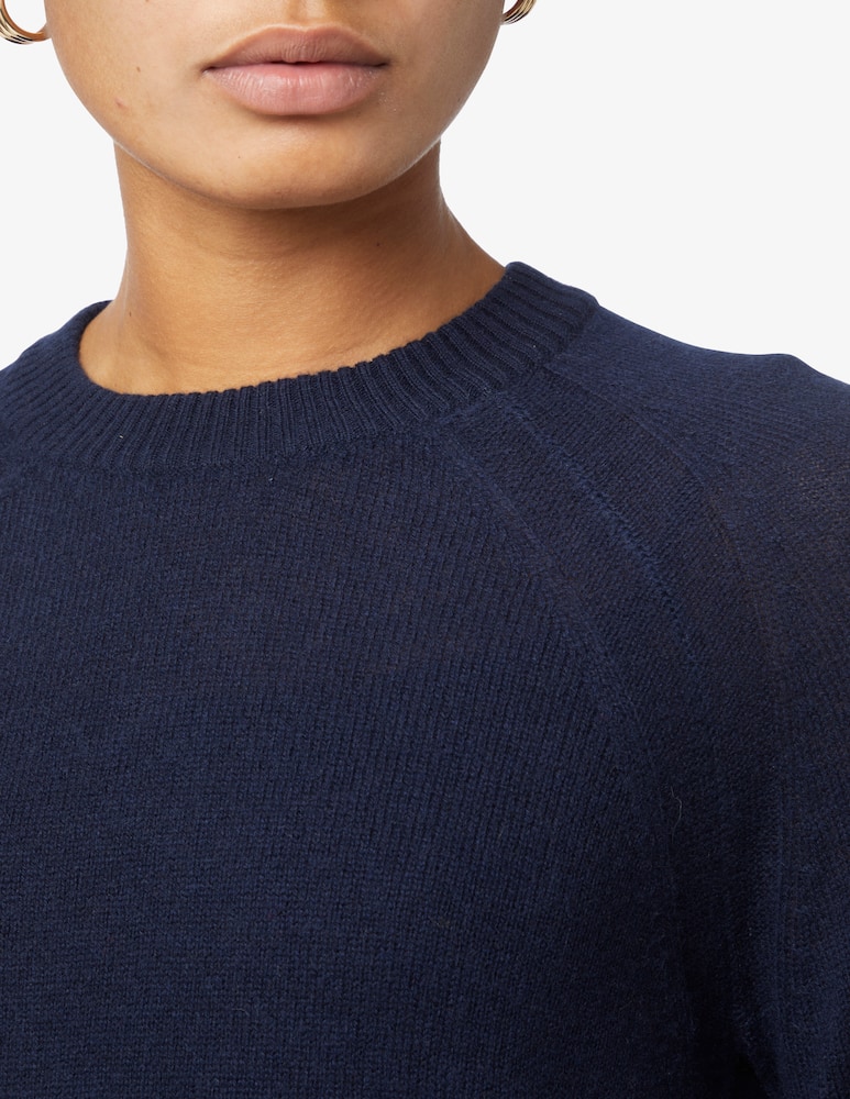 Brodie Cashmere Ribbed sweater and boat neck - Blue - picture 4 Brodie Cashmere Ribbed sweater and boat neck - Blue - picture 4