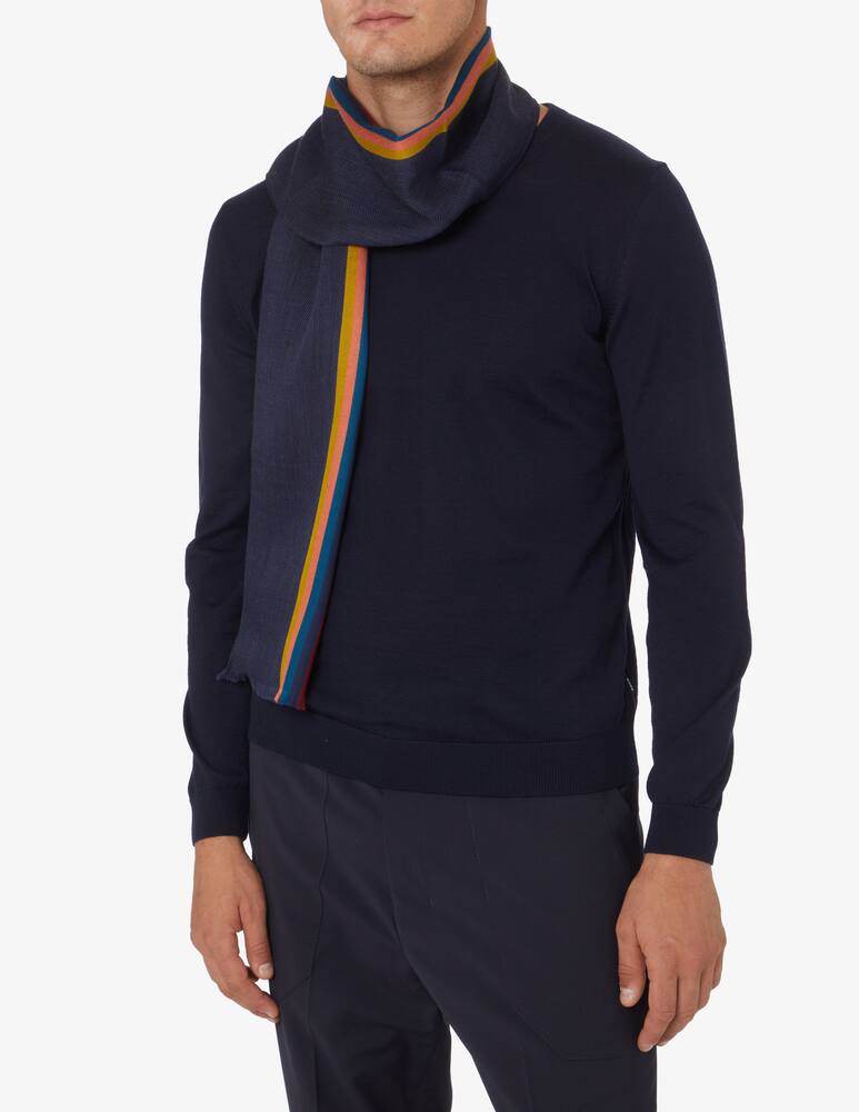 Paul Smith Scarf central stripe - Blue - picture 2 Paul Smith Scarf central stripe - Blue - picture 2