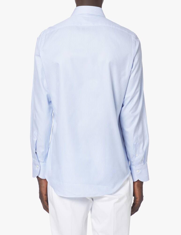 rinascente Finamore twill stipred shirt - light blue