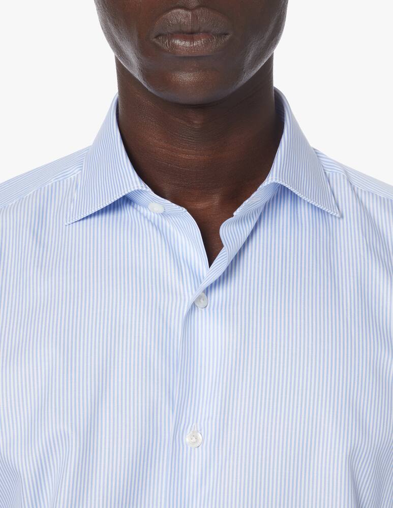 rinascente Finamore twill stipred shirt - light blue