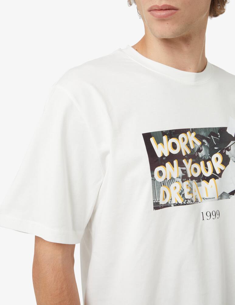 rinascente Throwback Maglietta manica corta work on your dream - Bianco