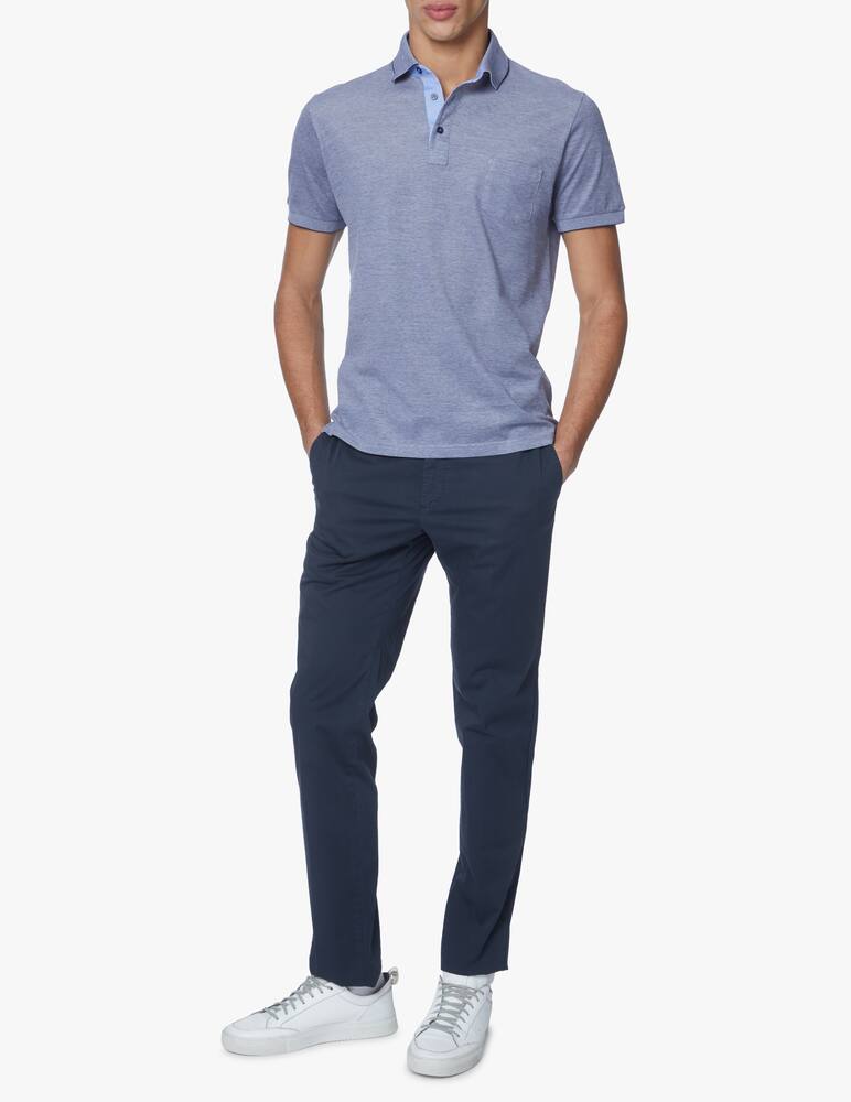 rinascente Pure Cashmere Scotland yarn polo - blue