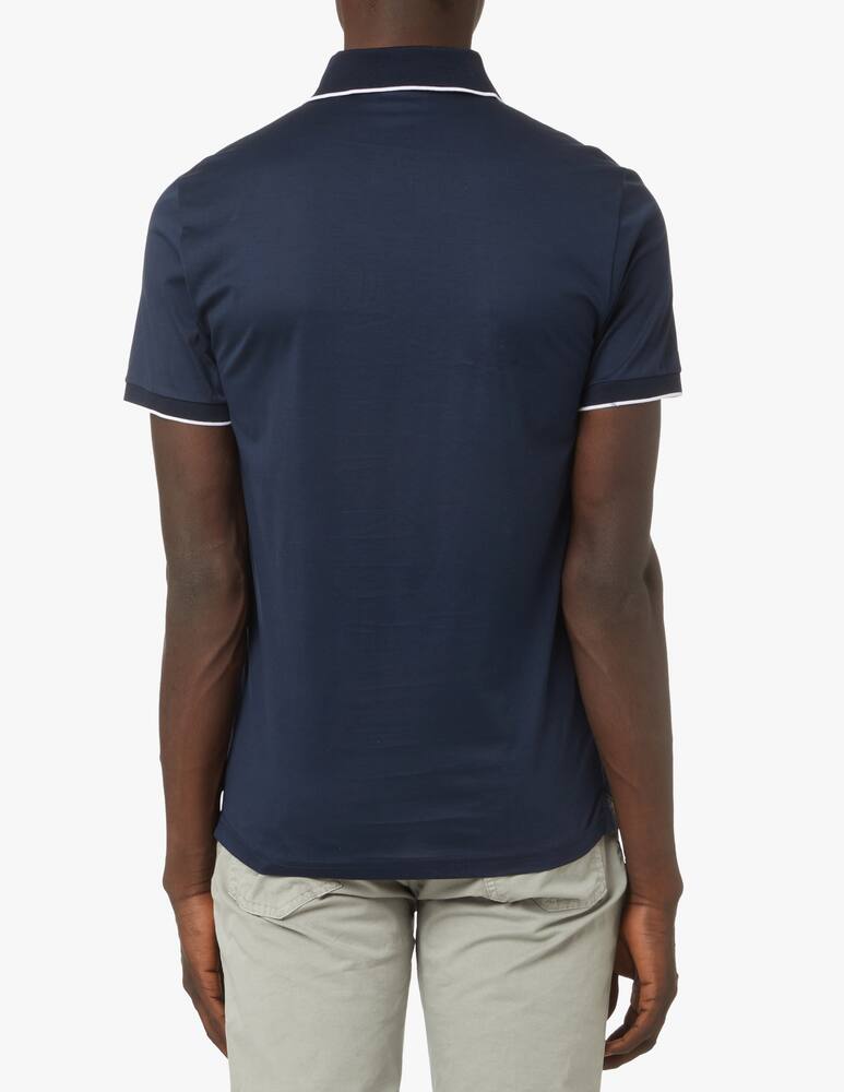 rinascente Pure Cashmere Polo in filo di scozia con taschino - blu