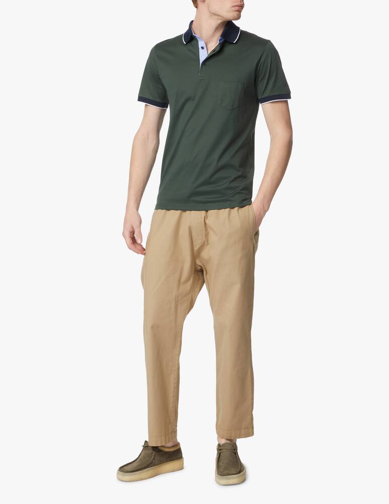 rinascente Pure Cashmere Polo in filo di scozia con taschino - verde