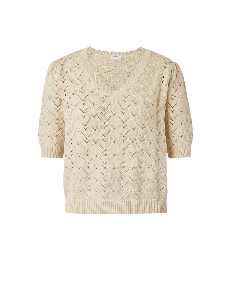 rinascente Rinascente Collection Maglia in misto cotone con scollo a v - beige