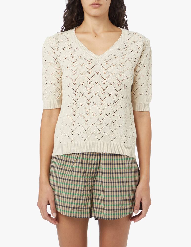 rinascente Rinascente Collection Maglia in misto cotone con scollo a v - beige