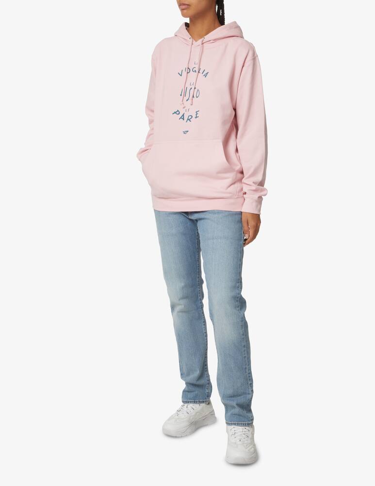 rinascente Linea Daria Felpa con cappuccio 'La Voglia La Disco Le Pare' - Rosa