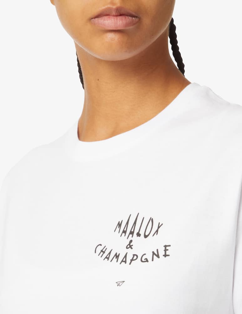 rinascente Linea Daria T-shirt 'Maalox & Champagne' - Bianco