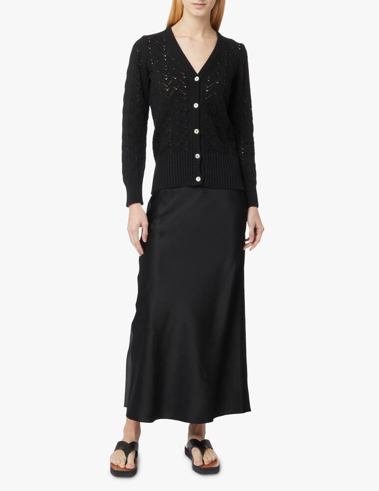 rinascente Rinascente Collection Cardigan corto con scollo a v in misto cotone - nero