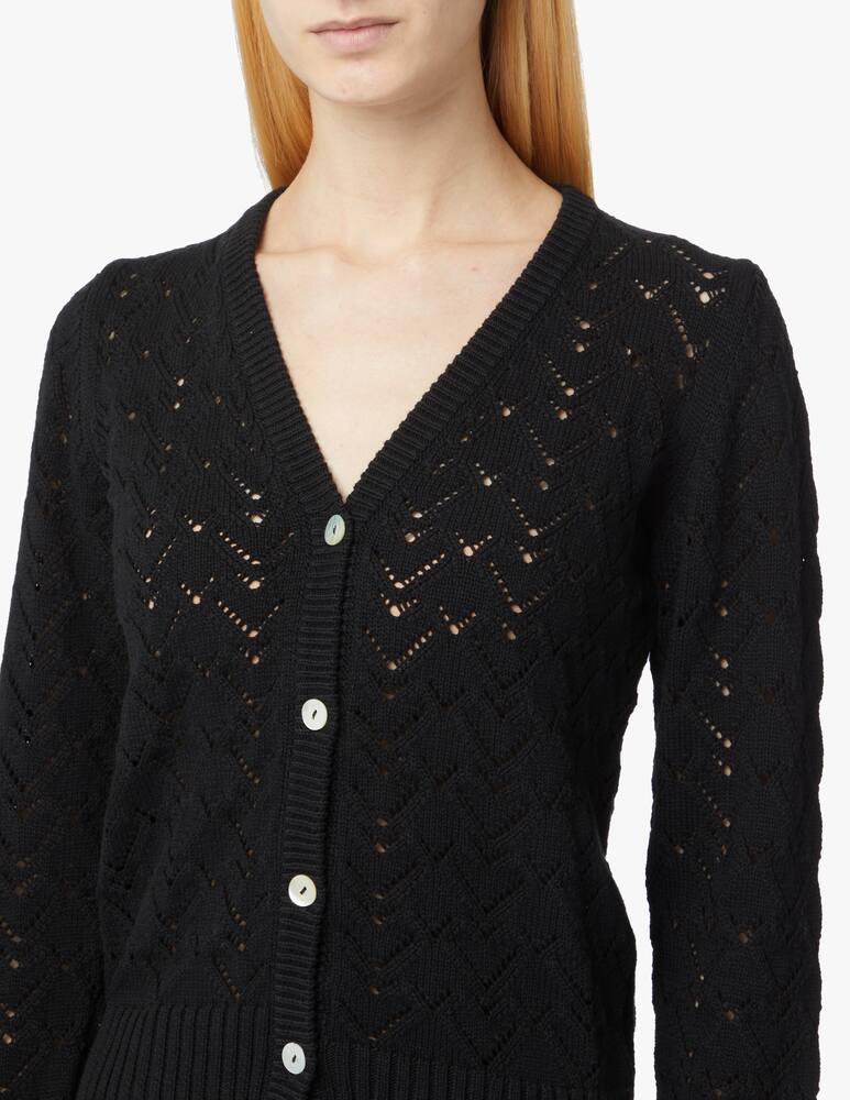 rinascente Rinascente Collection Cardigan corto con scollo a v in misto cotone - nero