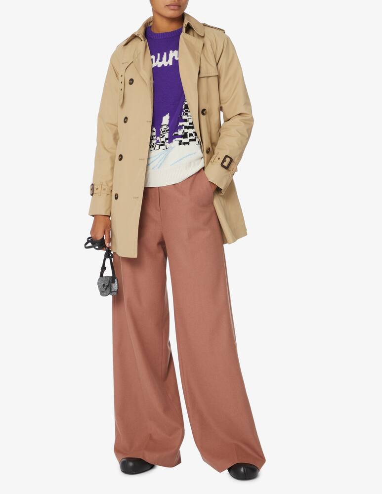 rinascente L'impermeabile Nels cotton blend short trench coat - Beige