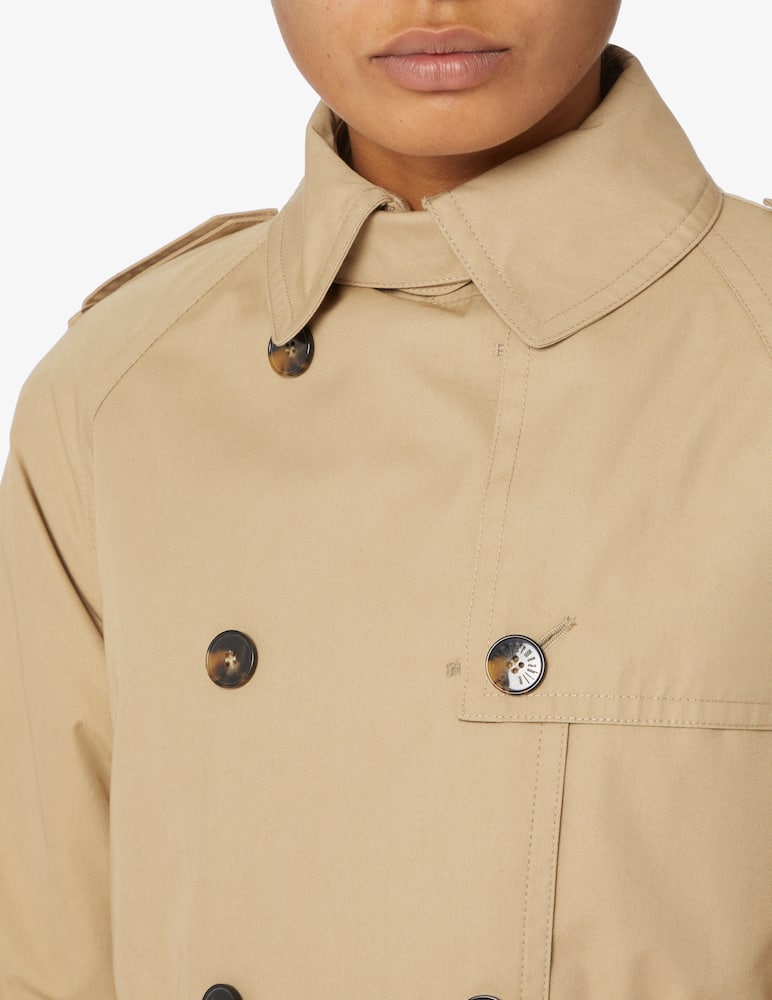 rinascente L'impermeabile Nels cotton blend short trench coat - Beige