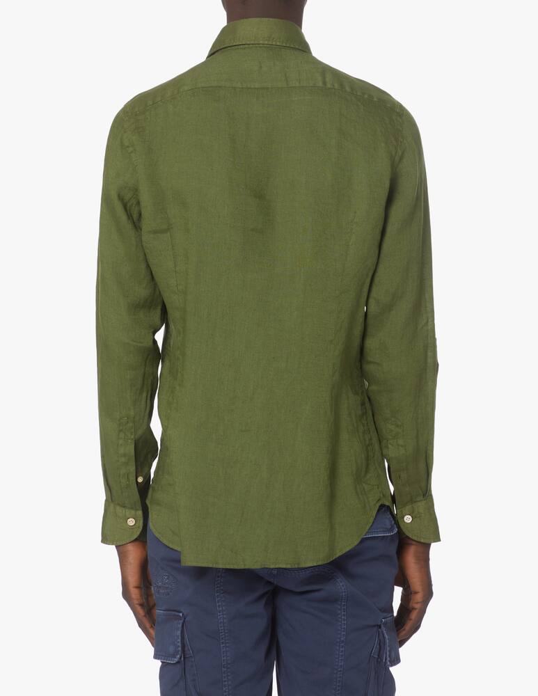 rinascente Guglielminotti Linen regular fit long sleeve shirt - olive