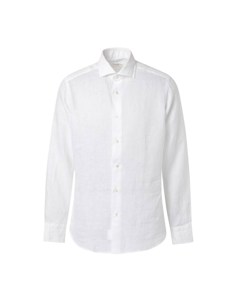 rinascente Guglielminotti Camicia manica lunga regular fit in lino - bianco