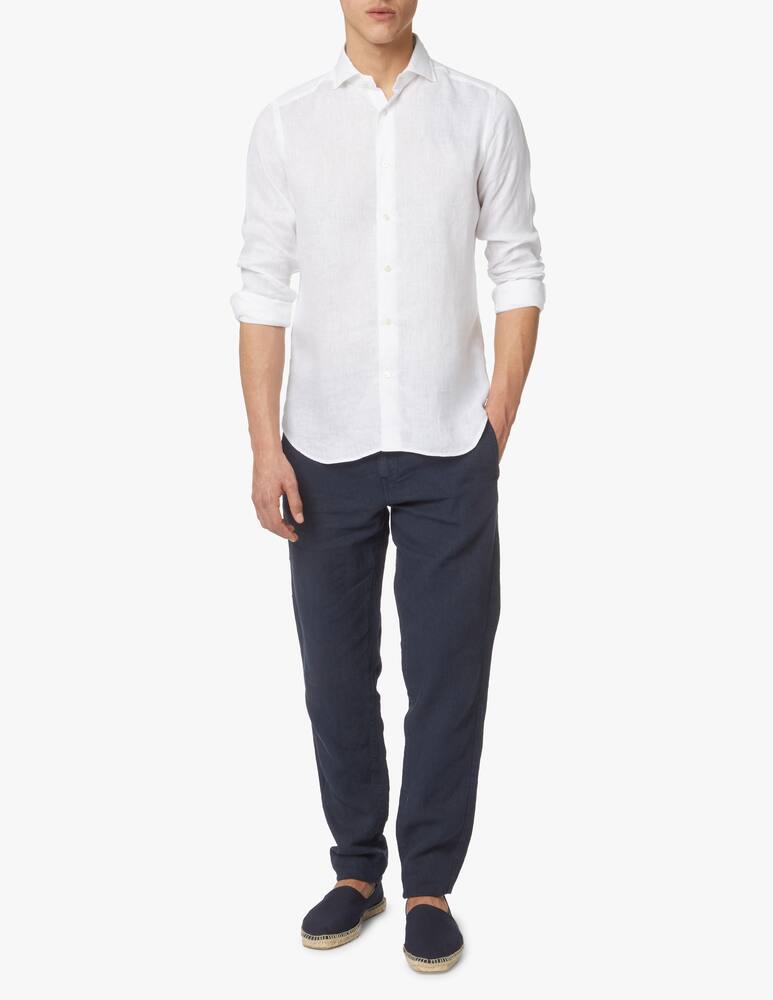 rinascente Guglielminotti Camicia manica lunga regular fit in lino - bianco