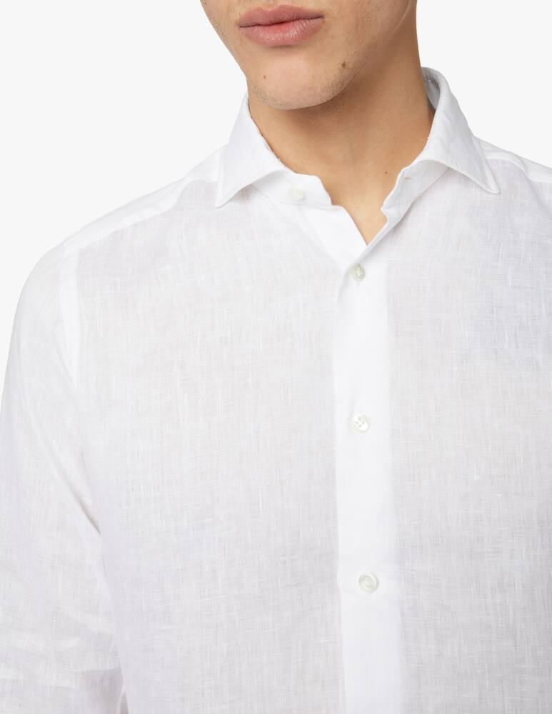 rinascente Guglielminotti Camicia manica lunga regular fit in lino - bianco