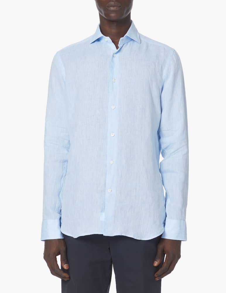 Guglielminotti Linen regular fit long sleeve shirt - light blue - picture 1 Guglielminotti Linen regular fit long sleeve shirt - light blue - picture 1