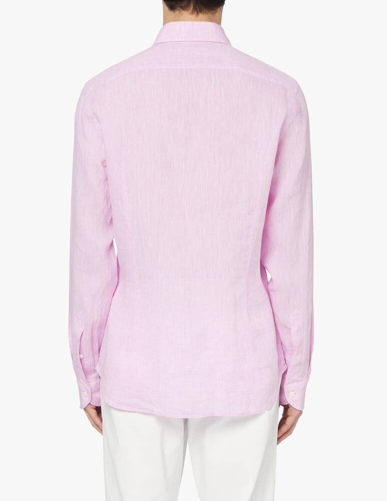 Guglielminotti Linen regular fit long sleeve shirt - pink - picture 3 Guglielminotti Linen regular fit long sleeve shirt - pink - picture 3
