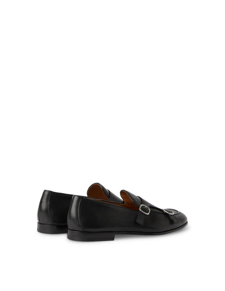 rinascente Doucal's Leather double monk shoes - black
