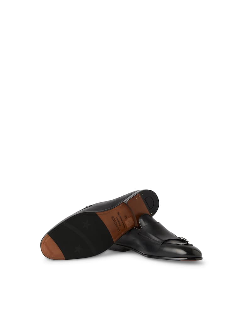 rinascente Doucal's Leather double monk shoes - black