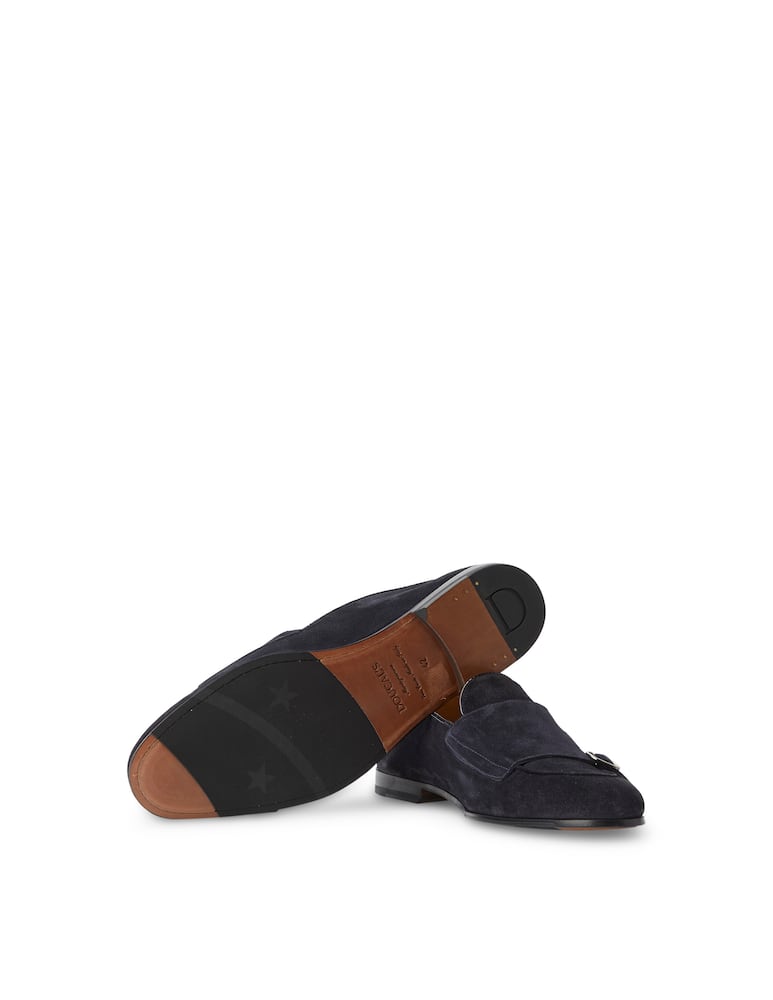 rinascente Doucal's Scarpa in suede con doppia fibbia - blu