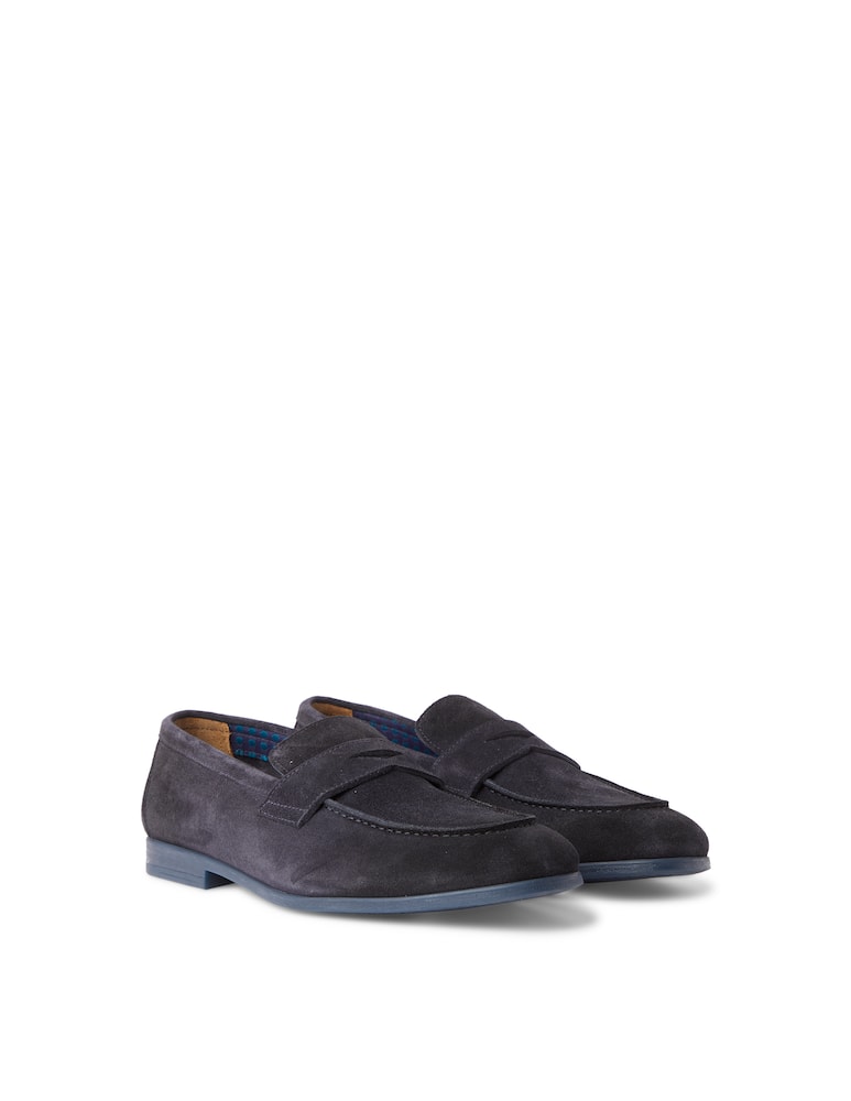 rinascente Doucal's Suede penny loafer - blue