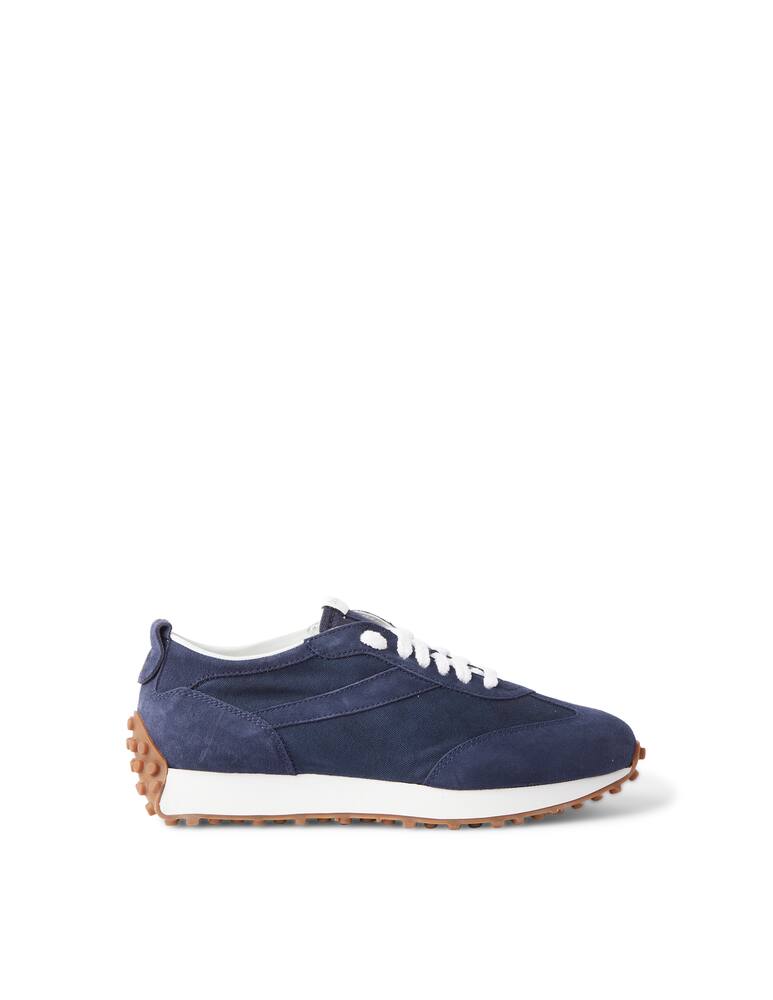 rinascente Doucal's Running suede canvas shoes - blue