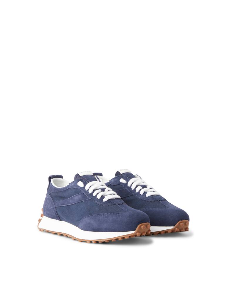 rinascente Doucal's Running suede canvas shoes - blue