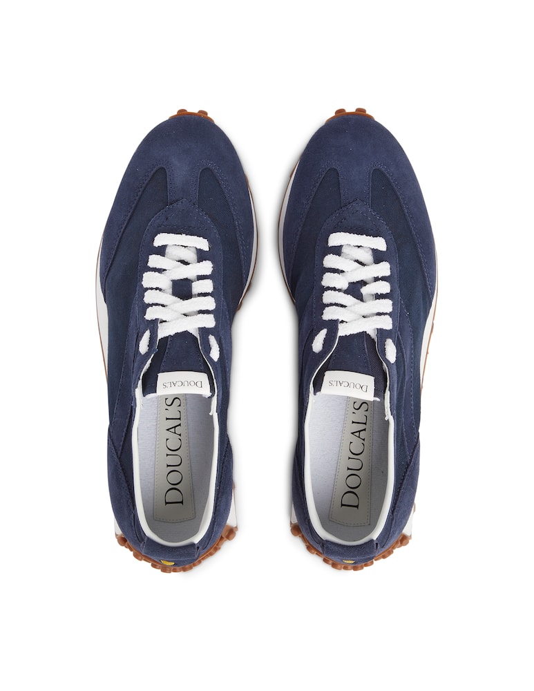 rinascente Doucal's Running suede canvas shoes - blue