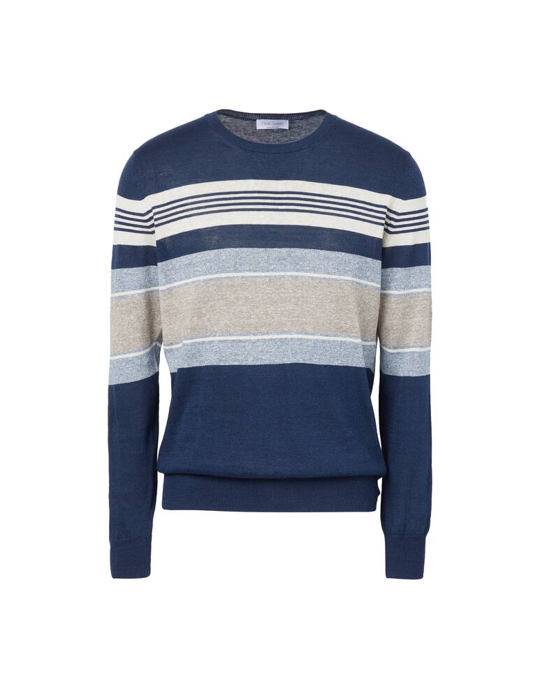 rinascente Gran Sasso Roundneck striped linen t-shirt