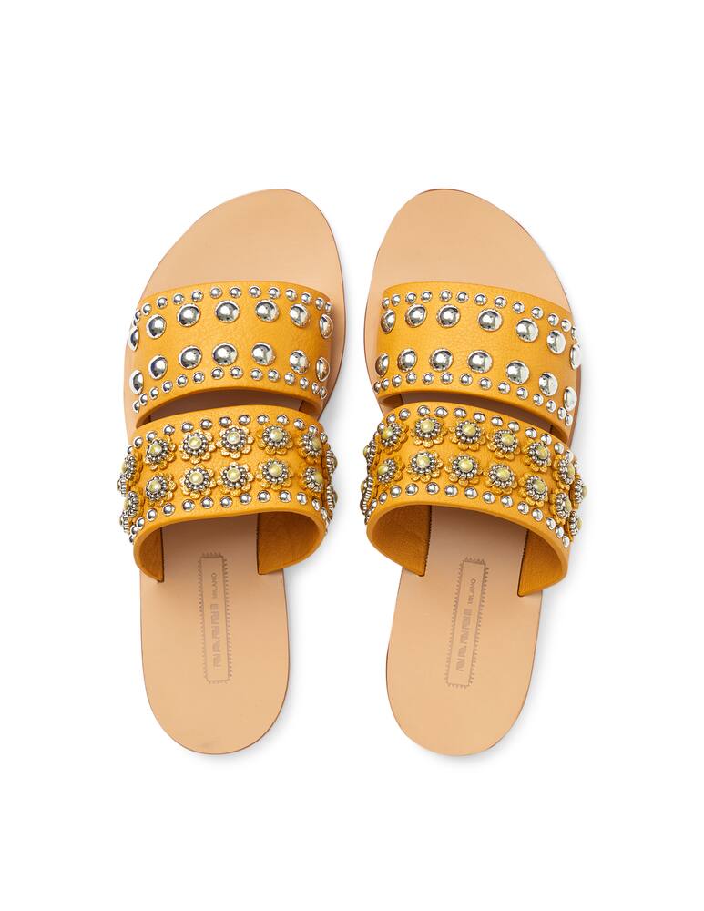rinascente Nanni Milano Double band orange sandals