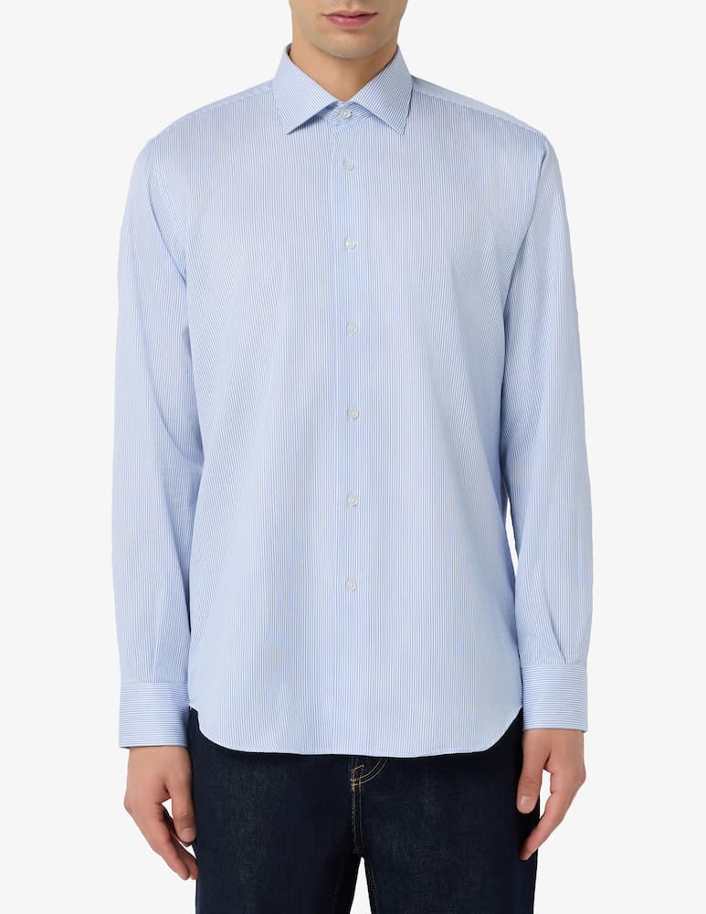 rinascente Sartoria Italiana Camicia a righe regular fit in twill di cotone