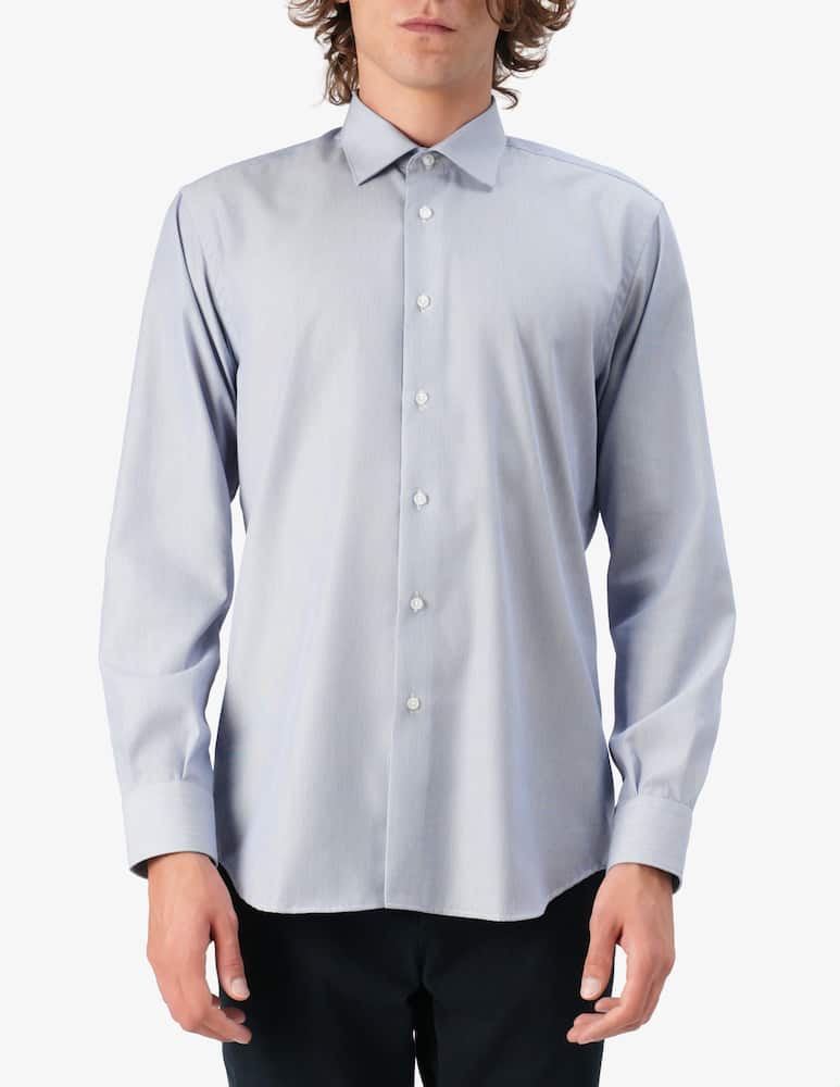 Sartoria Italiana Camicia regular microriga popeline no stiro - immagine 1
