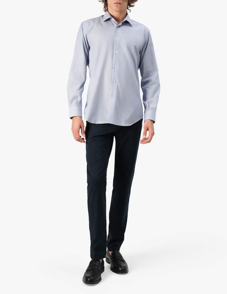 Sartoria Italiana Camicia regular microriga popeline no stiro - immagine 2