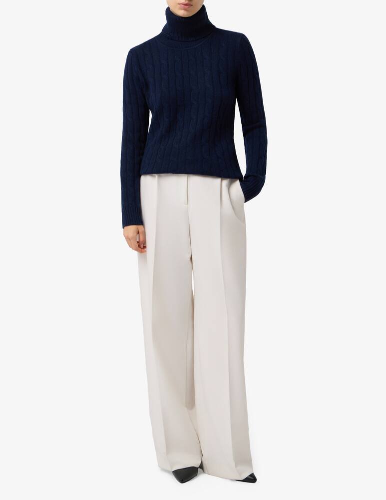 Pure Cashmere Turtle neck cable jumper - picture 2