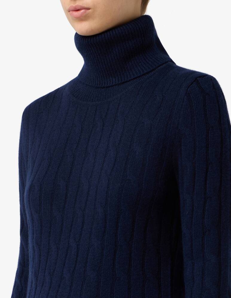 Pure Cashmere Turtle neck cable jumper - picture 4