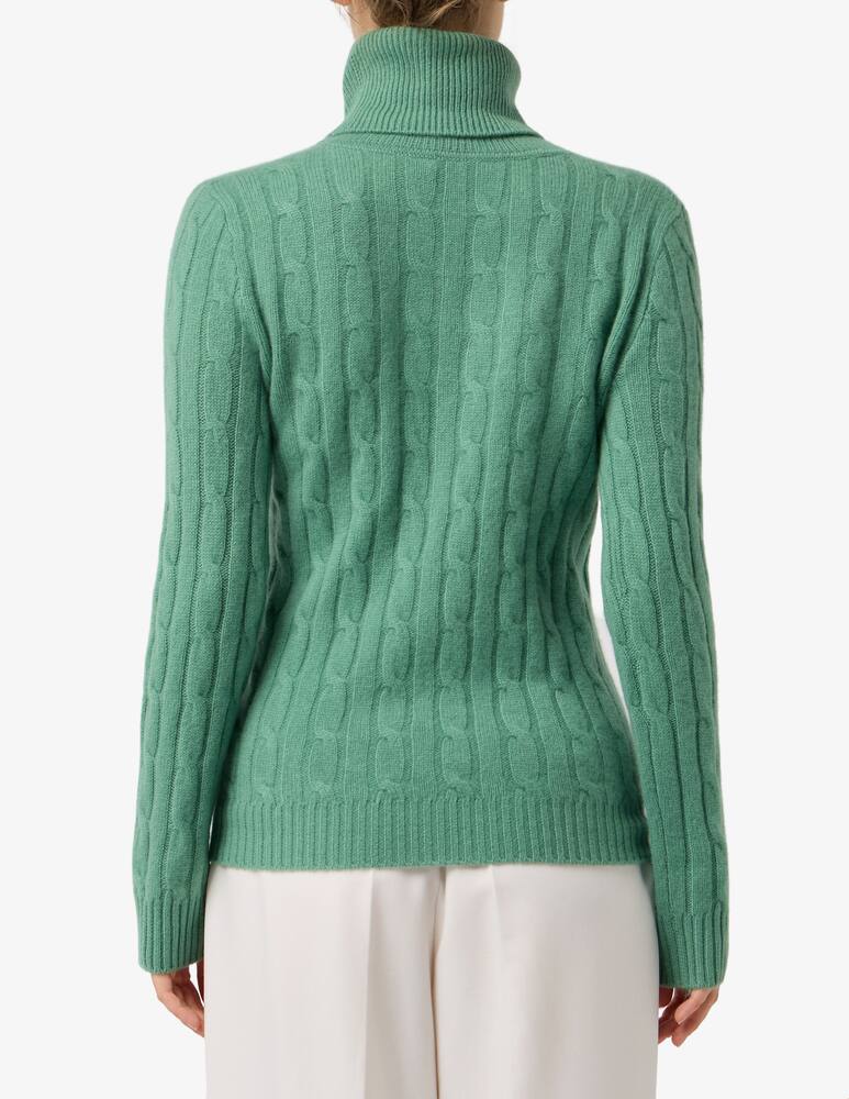 Pure Cashmere Maglia collo alto treccia - immagine 3