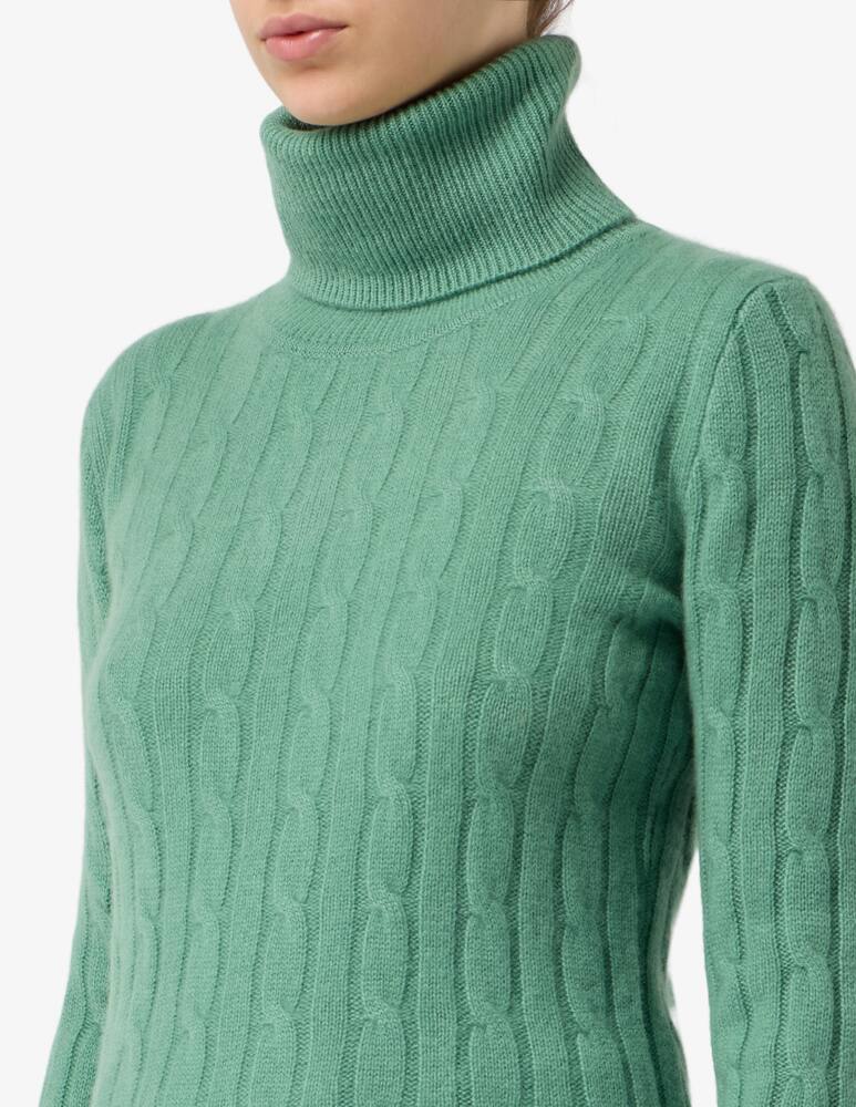 Pure Cashmere Maglia collo alto treccia - immagine 4