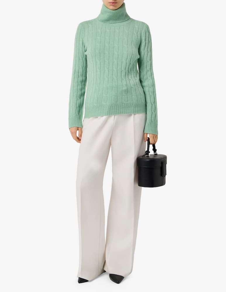 Pure Cashmere Turtle neck cable jumper - picture 2 Pure Cashmere Turtle neck cable jumper - picture 2