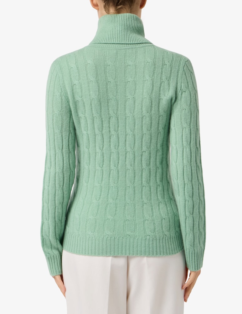 Pure Cashmere Turtle neck cable jumper - picture 3 Pure Cashmere Turtle neck cable jumper - picture 3