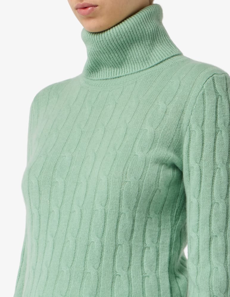 Pure Cashmere Turtle neck cable jumper - picture 4 Pure Cashmere Turtle neck cable jumper - picture 4