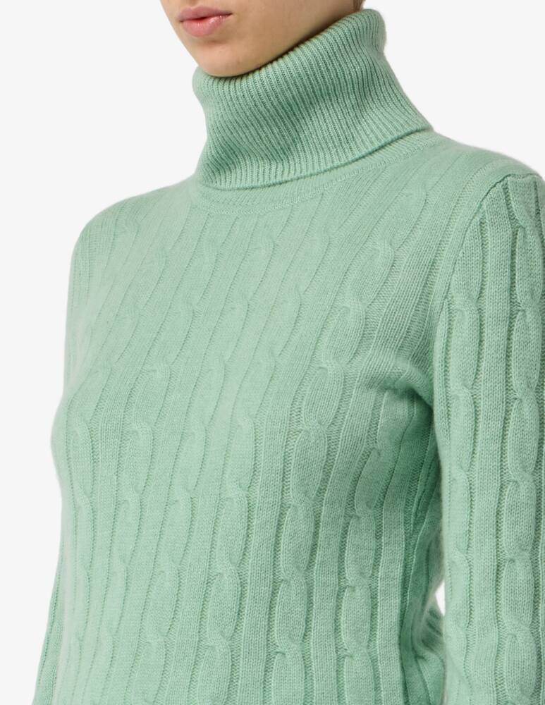 rinascente Pure Cashmere Turtle neck cable jumper