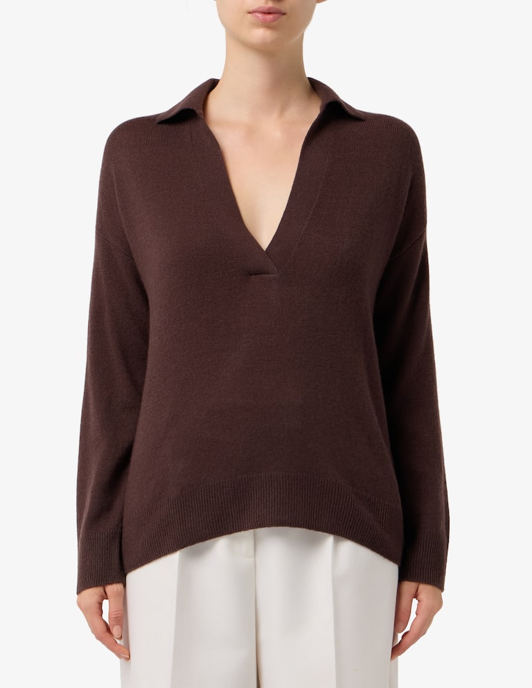 rinascente Pure Cashmere Open neck polo jumper