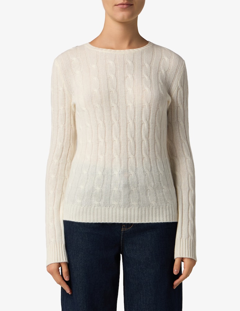 rinascente Pure Cashmere Maglia treccia a maniche lunghe