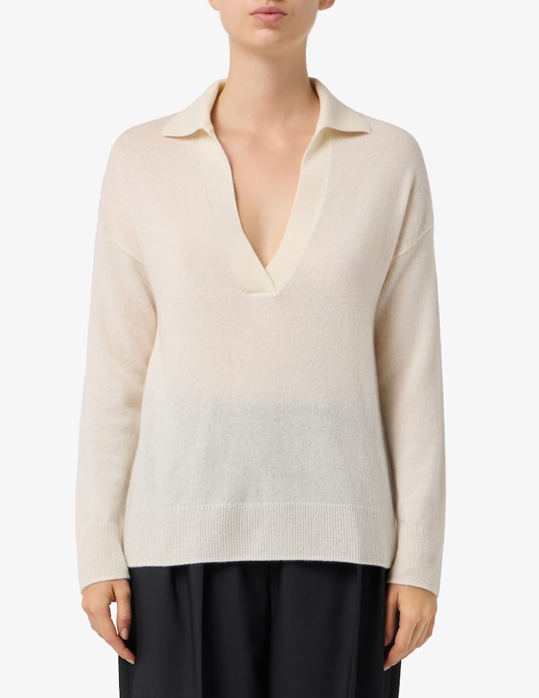 rinascente Pure Cashmere Open neck polo jumper